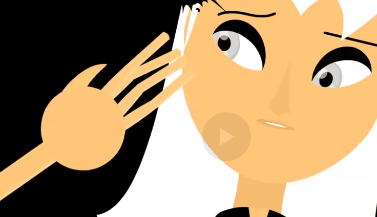A hand in a cartoon. It is made using different shapes.
